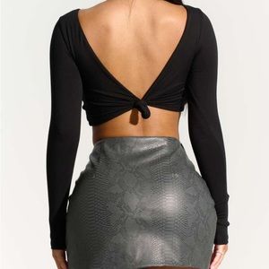 Naked Wardrobe Too Smooth Crop Top in Black
